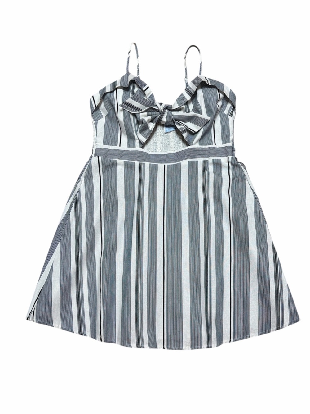 Iris Cutout Dress Women’s XL Blue Stripes Nautical Bow Front Spaghetti Straps